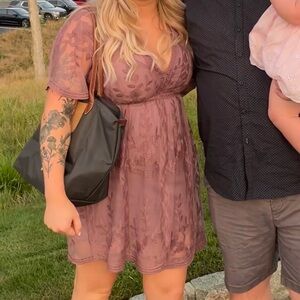 Pink Dress with boho lace